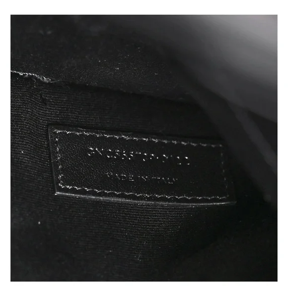 Yves Saint Laurent Uptown Canvas Striped Clutch Cream Black YSL Gold Hardware - Picture 5 of 14